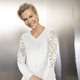 Anlassblusen - Shirt-Tunika mit edler Spitze – Farbe ECRU Anlassblusen - Shirt-Tunika mit edler Spitze, in Größe 036 bis 054, in Farbe SCHWARZ