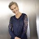 Anlassblusen - Shirt-Tunika mit edler Spitze – Farbe NACHTBLAU Anlassblusen - Shirt-Tunika mit edler Spitze, in Größe 036 bis 054, in Farbe SCHWARZ