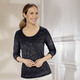 Anlassblusen - Funkelnde Shirt-Tunika  – Farbe SCHWARZ Anlassblusen - Funkelnde Shirt-Tunika , in Größe 036 bis 054, in Farbe SCHWARZ