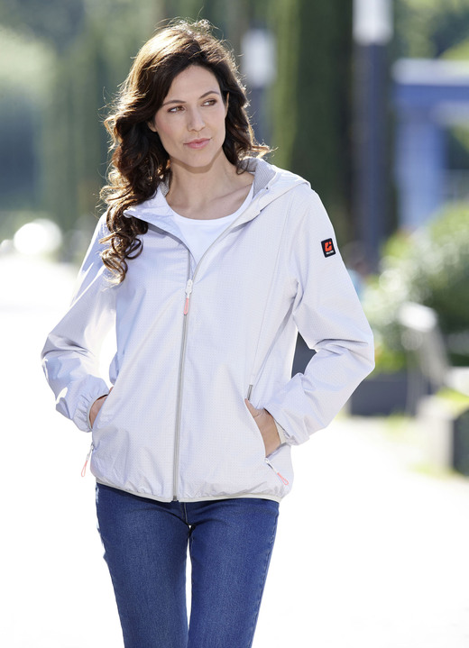 Kurz - Funktionsjacke mit fester Kapuze, in Größe 034 bis 050, in Farbe BALIBLAU-WEISS Ansicht 5