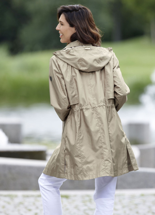 Lang - Longjacke mit abnehmbarer Kapuze, in Größe 019 bis 054, in Farbe KORK Ansicht 2