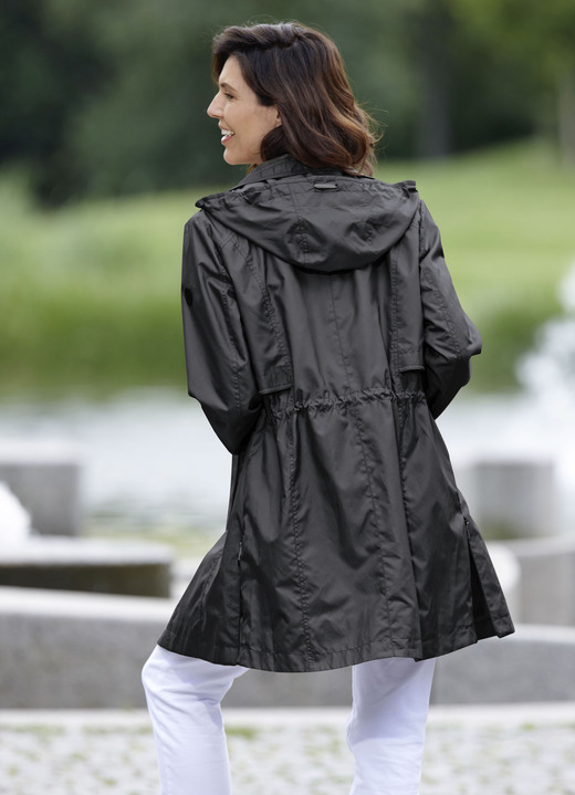 Lang - Longjacke mit abnehmbarer Kapuze, in Größe 019 bis 054, in Farbe KORK Ansicht 3