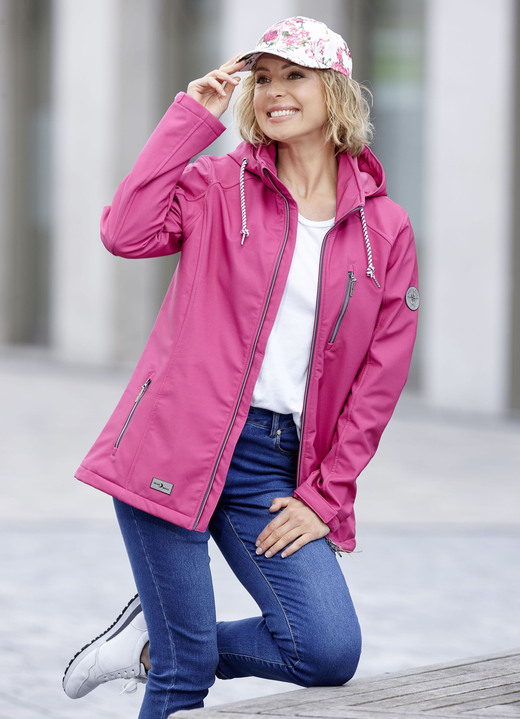 Kurz - Funktionsjacke mit abnehmbarer Kapuze, in Größe 036 bis 052, in Farbe PINK Ansicht 2