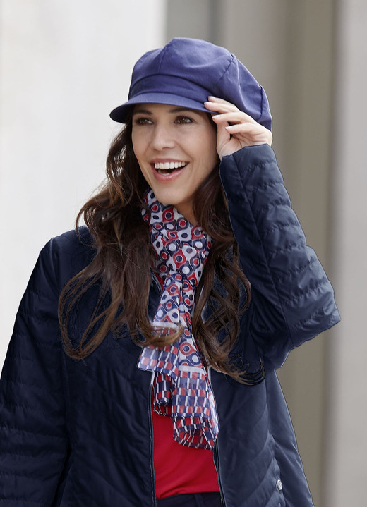 - Schal mit Fantasiedessin, in Farbe WEISS-ROT-MARINE Ansicht 3