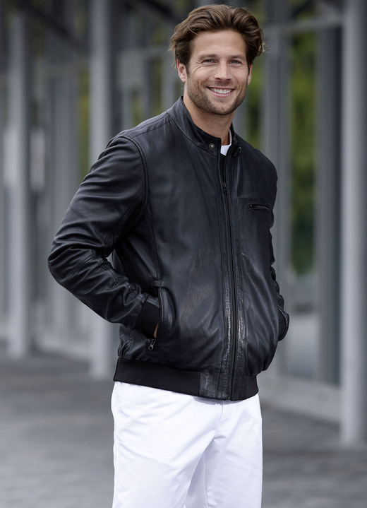 Lederblousons - Lederblouson von „Cabrini“, in Größe 046 bis 060, in Farbe SCHWARZ Ansicht 2