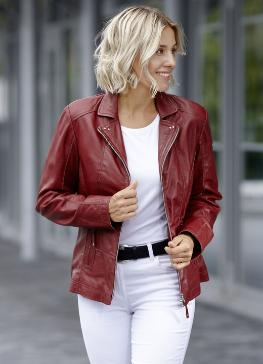 Lederkurzjacken - Lederkurzjacke von „Cabrini“, in Größe 036 bis 050, in Farbe DUNKELBLAU Ansicht 8