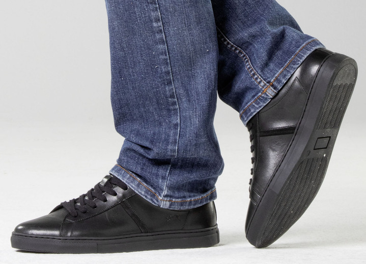 Slipper & Schnürschuhe - GINO GALANTE Sneaker aus Rind-Nappaleder, in Größe 040 bis 046, in Farbe WEISS-BRAUN Ansicht 7