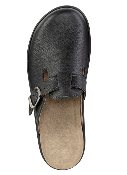 Sandalen & Pantoletten - GINO GALANTE Clog aus genarbtem Nappaleder, in Größe 039 bis 046, in Farbe SCHWARZ Ansicht 2