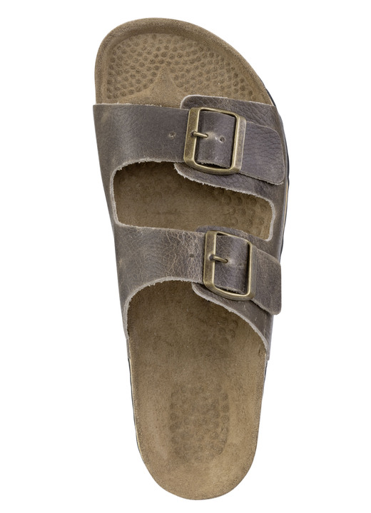 Sandalen & Pantoletten - GINO GALANTE, klassische Herren-Pantoletten, Weite H, aus Leder, in Größe 040 bis 048, in Farbe SCHWARZ Ansicht 5