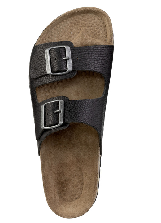 Sandalen & Pantoletten - GINO GALANTE, klassische Herren-Pantoletten, Weite H, aus Leder, in Größe 040 bis 048, in Farbe TABAKBRAUN Ansicht 5