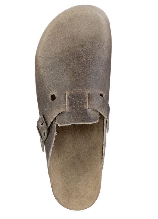 Sandalen & Pantoletten - GINO GALANTE Clog aus schattiertem, genarbtem Rindleder, in Größe 040 bis 047, in Farbe TABAKBRAUN Ansicht 2