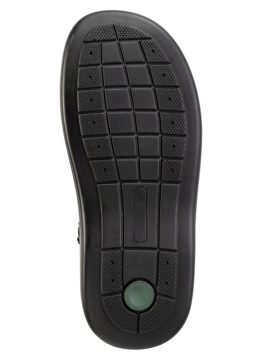 Sandalen & Pantoletten - GINO GALANTE, bequeme Herren-Pantoletten, Weite H, aus Leder, in Größe 040 bis 047, in Farbe SCHWARZ-CHIANTI Ansicht 3