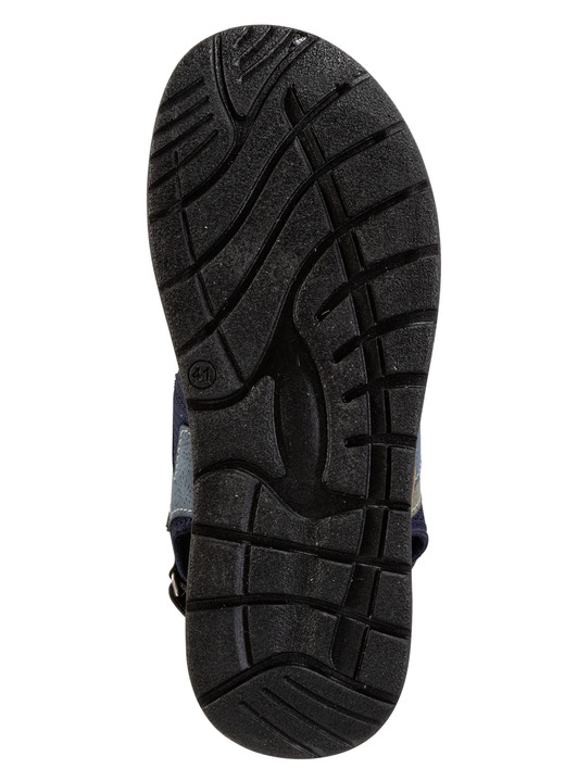 Sandalen & Pantoletten - Sandale aus Synthetik und Textil, in Größe 041 bis 046, in Farbe BLAU-GRAU Ansicht 3