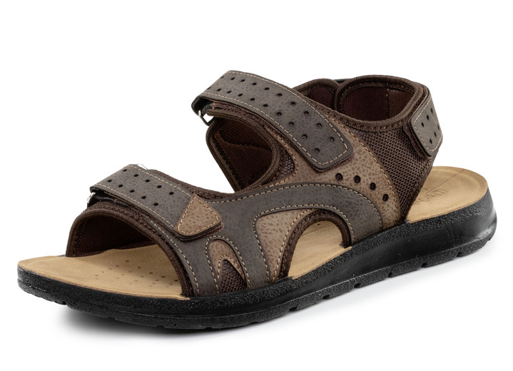 Sandalen & Pantoletten - Sandale aus Synthetik und Textil, in Größe 041 bis 046, in Farbe BLAU-GRAU Ansicht 4