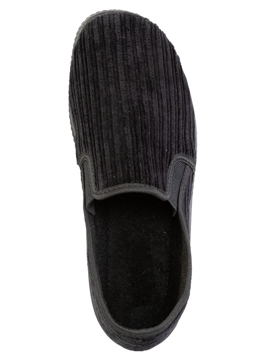 Hausschuhe - Hausschuh aus Cord-Textilmaterial, in Größe 040 bis 047, in Farbe SCHWARZ Ansicht 2