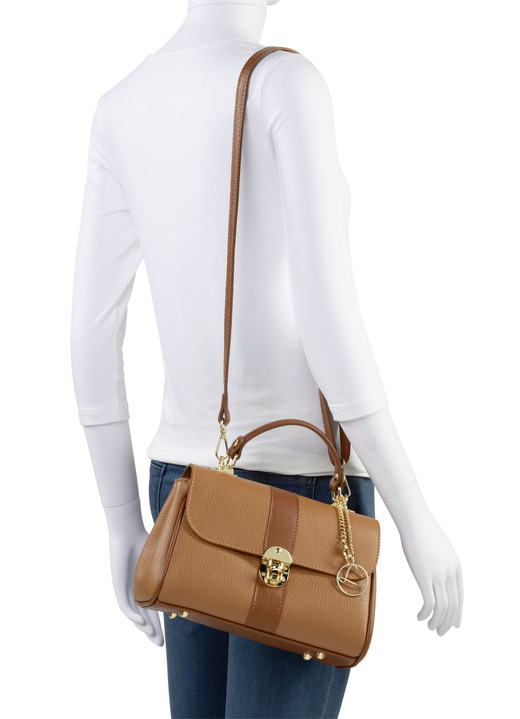 Taschen - Laurina Tasche aus genarbtem Kalb-Nappaleder, in Farbe COGNAC Ansicht 3