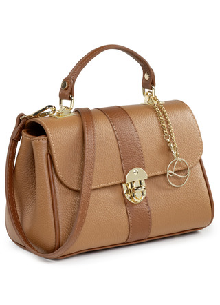 Taschen - Laurina Tasche aus genarbtem Kalb-Nappaleder, in Farbe COGNAC – Farbe COGNAC – Ansicht 