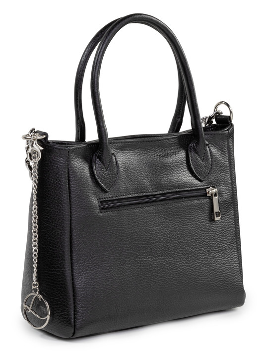 Taschen - Laurina Tasche aus genarbtem Kalb-Nappaleder mit Zierkette, in Farbe SCHWARZ Ansicht 2