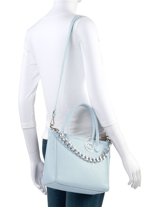 Taschen - Laurina Tasche aus genarbtem Kalb-Nappaleder mit Zierkette, in Farbe SCHWARZ Ansicht 6