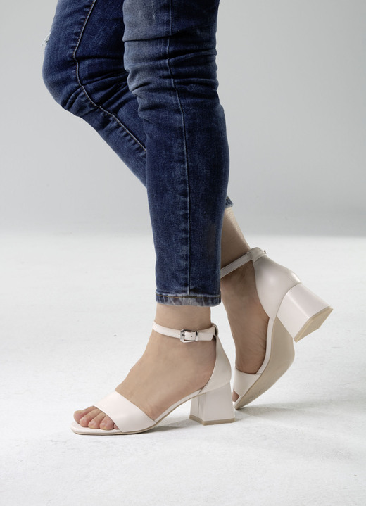 Sandaletten & Pantoletten - ELENA EDEN Sandalette aus bestem Nappaleder, in Größe 036 bis 042, in Farbe ECRU Ansicht 4