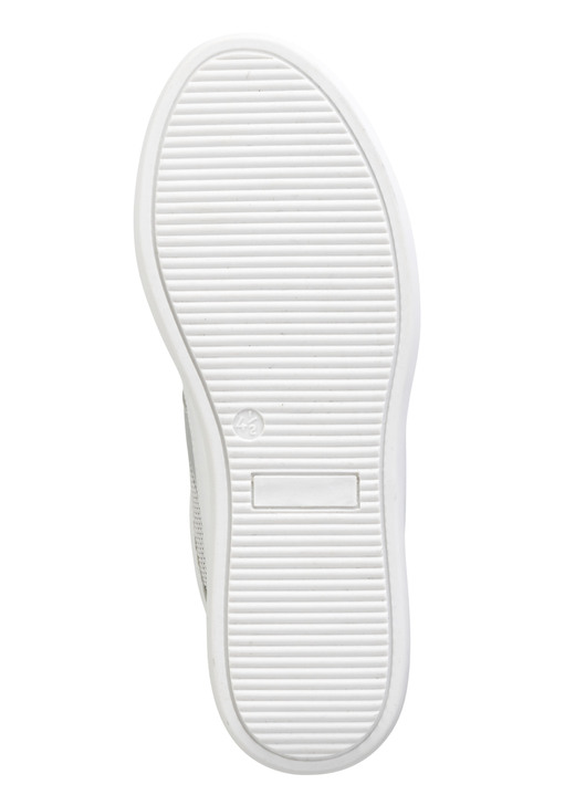 Slipper & Schnürschuhe - ELENA EDEN Sneaker aus Nappaleder und luftigem Textil in Netzoptik, in Größe 3 1/2 bis 8, in Farbe WEISS-SILBER Ansicht 3