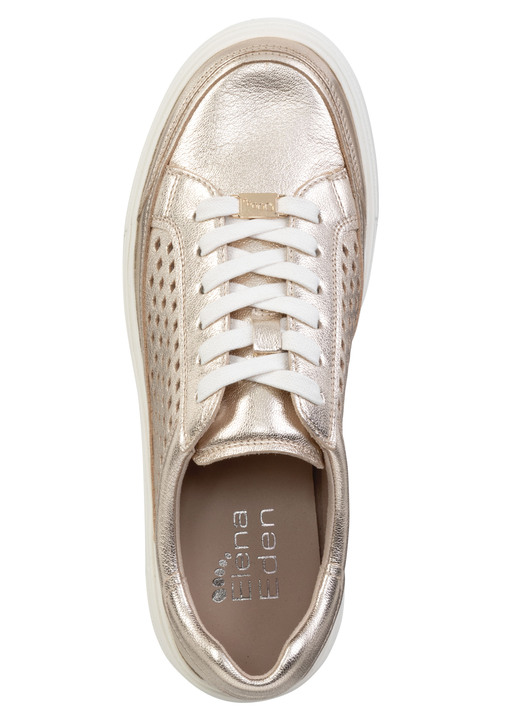 Slipper & Schnürschuhe - ELENA EDEN Sneaker aus Nappaleder mit luftiger Perforation, in Größe 3 1/2 bis 8, in Farbe GOLD Ansicht 2