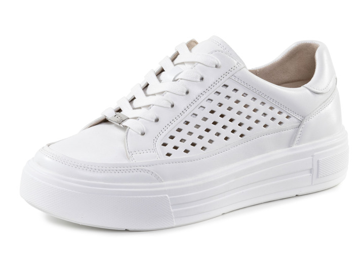 Slipper & Schnürschuhe - ELENA EDEN Sneaker aus Nappaleder mit luftiger Perforation, in Größe 3 1/2 bis 8, in Farbe WEISS Ansicht 1