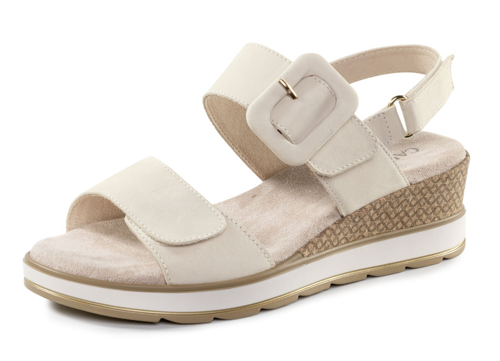 Sandaletten & Pantoletten - ELENA EDEN Sandalette aus feinem Nubukleder, in Größe 036 bis 042, in Farbe ECRU Ansicht 1