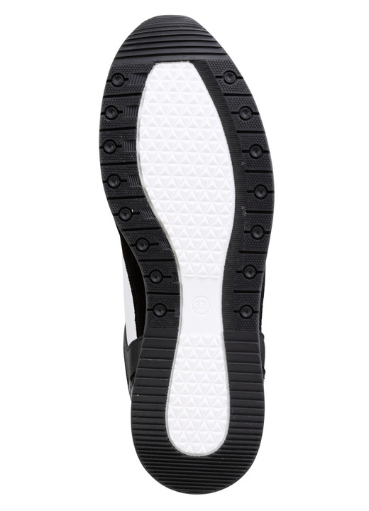 Slipper & Schnürschuhe - ELENA EDEN Sneaker aus Nappa-und Veloursleder, in Größe 035 bis 041, in Farbe SCHWARZ-WEISS Ansicht 3