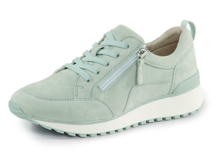 Slipper & Schnürschuhe - Caprice, trendige Damen-Sneaker, Weite G, mit herausnehmbarem Fußbett, in Größe 036 bis 042, in Farbe TÜRKIS Ansicht 1
