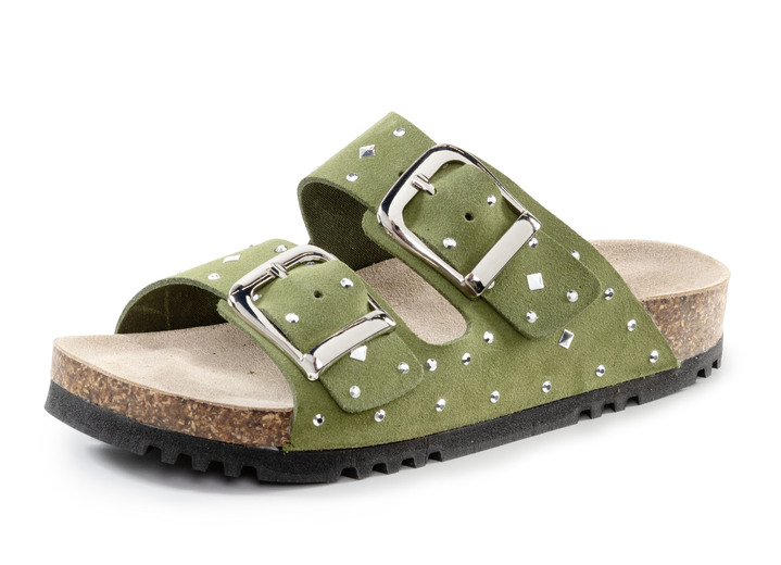 Sandaletten & Pantoletten - ELENA EDEN Pantolette mit angesagtem Nietenbesatz Ansicht 4 Sandaletten & Pantoletten - ELENA EDEN Pantolette mit angesagtem Nietenbesatz, in Größe 036 bis 042, in Farbe BEIGE Ansicht 4