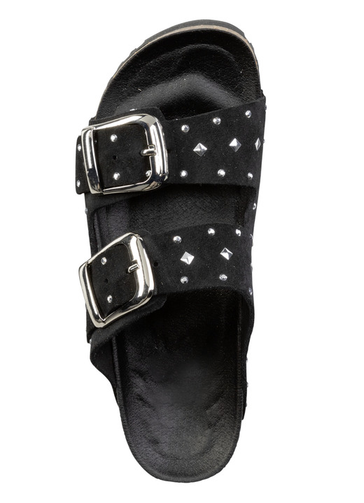 Sandaletten & Pantoletten - ELENA EDEN Pantolette mit angesagtem Nietenbesatz, in Größe 036 bis 042, in Farbe MOOSGRÜN Ansicht 5