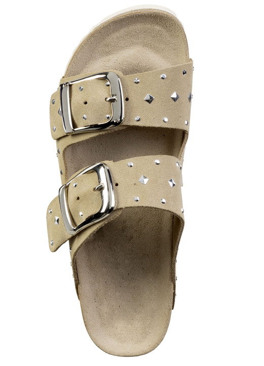 Sandaletten & Pantoletten - ELENA EDEN Pantolette mit angesagtem Nietenbesatz Ansicht 2 Sandaletten & Pantoletten - ELENA EDEN Pantolette mit angesagtem Nietenbesatz, in Größe 036 bis 042, in Farbe BEIGE Ansicht 2