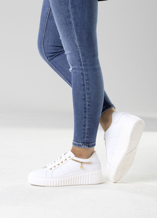 Slipper & Schnürschuhe - ELENA EDEN, stylische Damen-Sneaker, Weite G, herausnehmbares Fußbett Ansicht 5 Slipper & Schnürschuhe - ELENA EDEN, stylische Damen-Sneaker, Weite G, herausnehmbares Fußbett, in Größe 036 bis 042, in Farbe WEISS Ansicht 5