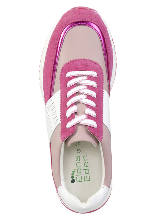 Slipper & Schnürschuhe - ELENA EDEN Sneaker mit Zier-Perforation, in Größe 036 bis 042, in Farbe PINK-WEISS Ansicht 2