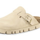 Sandaletten & Pantoletten - ELENA EDEN, klassische Damen-Clogs, Weite H, mit Klettspange, in Größe 036 bis 042, in Farbe BEIGE – Farbe BEIGE – Ansicht 1