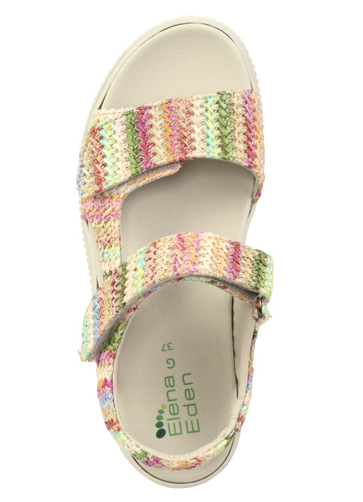 Sandaletten & Pantoletten - ELENA EDEN Sandale aus interessantem Bast-Material Ansicht 2 Sandaletten & Pantoletten - ELENA EDEN Sandale aus interessantem Bast-Material, in Größe 036 bis 042, in Farbe BEIGE-MULTI Ansicht 2