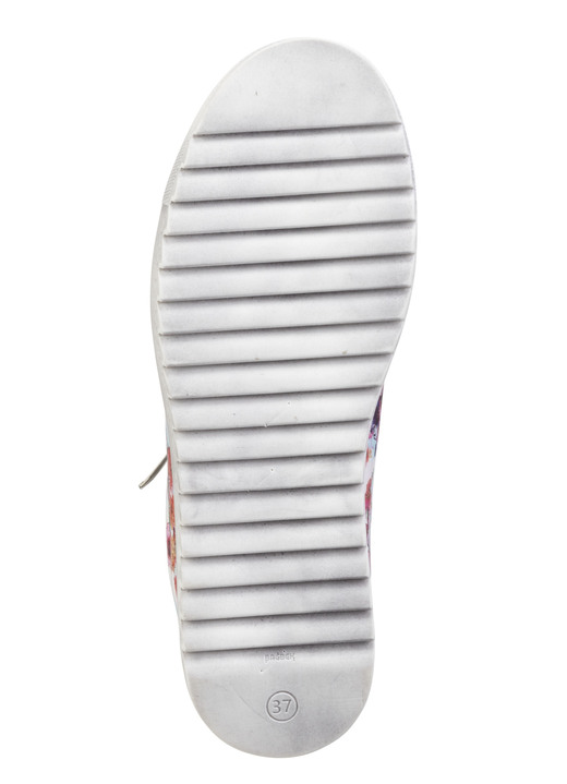 Slipper & Schnürschuhe - Gemini Schnür-Sneaker aus beschichtetem, floral bedrucktem Nappaleder, in Größe 036 bis 042, in Farbe WEISS-PINK Ansicht 3