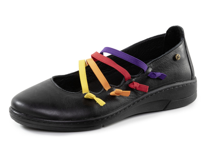 Slipper & Schnürschuhe - Andrea Conti Slipper mit bunten, dekorativ eingesetzten Gummizügen, in Größe 036 bis 042, in Farbe WEISS Ansicht 4