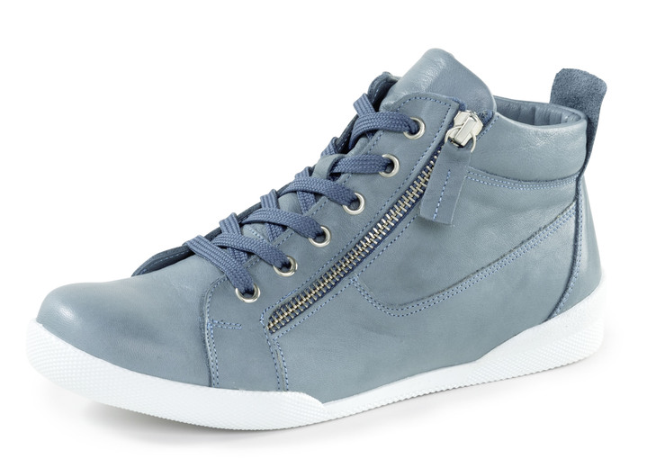 Sport- & Freizeitschuhe - Andrea Conti, sportive Damen-Boots, mit herausnehmbarem Fußbett, in Größe 036 bis 042, in Farbe JEANS Ansicht 1