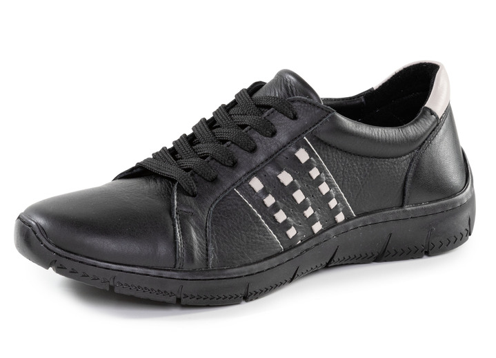 Slipper & Schnürschuhe - Andrea Conti Schnürschuh aus Nappaleder mit Kontrastdurchzügen, in Größe 036 bis 042, in Farbe WEISS Ansicht 4