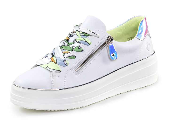 Slipper & Schnürschuhe - Remonte Sneaker mit bunter Schnürung, in Größe 036 bis 042, in Farbe BLEU-WEISS Ansicht 8