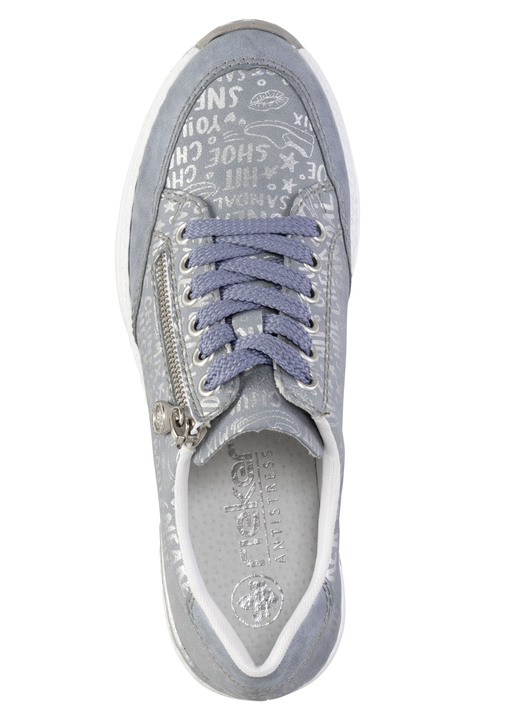 Slipper & Schnürschuhe - Rieker Schnür-Sneaker aus bedrucktem Synthetikmaterial, in Größe 036 bis 042, in Farbe HELLGRAU-SILBER Ansicht 10