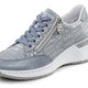 Slipper & Schnürschuhe - Rieker Schnür-Sneaker aus bedrucktem Synthetikmaterial, in Größe 036 bis 042, in Farbe HELLGRAU-SILBER – Farbe HELLBLAU-SILBER – Ansicht 1