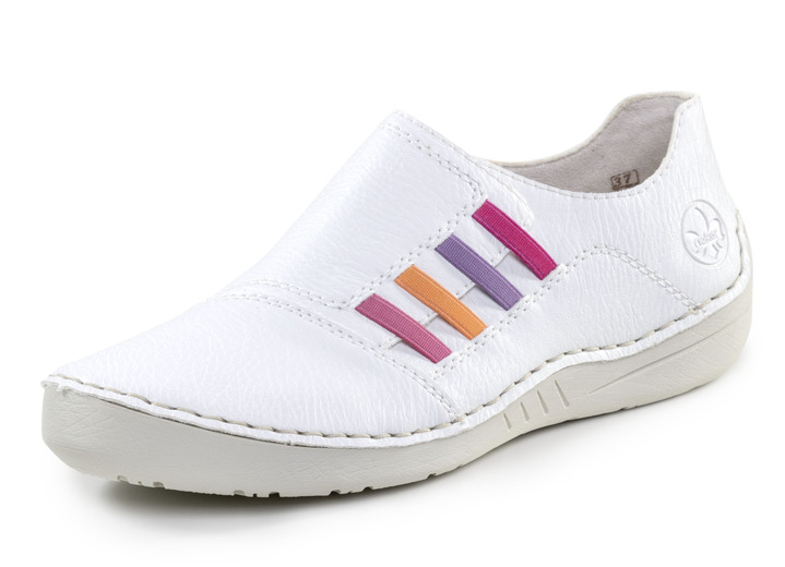 Slipper & Schnürschuhe - Rieker, klassische Damen-Slipper, mit Gummizug, in Größe 036 bis 042, in Farbe WEISS Ansicht 1