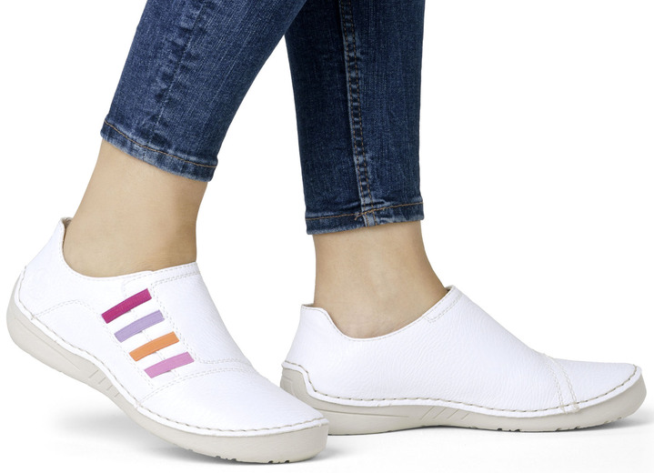 Slipper & Schnürschuhe - Rieker, klassische Damen-Slipper, mit Gummizug, in Größe 036 bis 042, in Farbe WEISS Ansicht 6