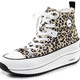 Stiefel & Stiefeletten - Rieker Schnür-Bootie in Leo-Print oder Denim-Style – Farbe BRAUN-SCHWARZ-WEISS – Ansicht 1 Stiefel & Stiefeletten - Rieker Schnür-Bootie in Leo-Print oder Denim-Style, in Größe 036 bis 042, in Farbe BRAUN-SCHWARZ-WEISS – Farbe BRAUN-SCHWARZ-WEISS – Ansicht 1