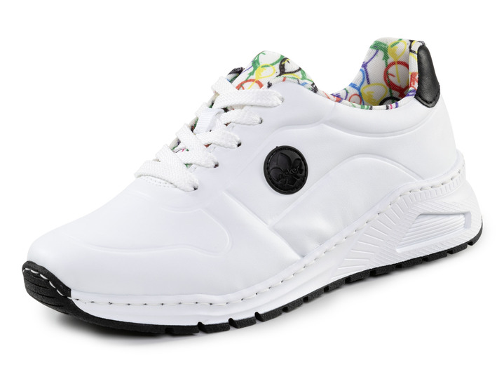 Slipper & Schnürschuhe - Rieker, stylische Damen-Sneaker, Weite H, mit herausnehmbarem Fußbett, in Größe 036 bis 042, in Farbe WEISS-SCHWARZ Ansicht 1