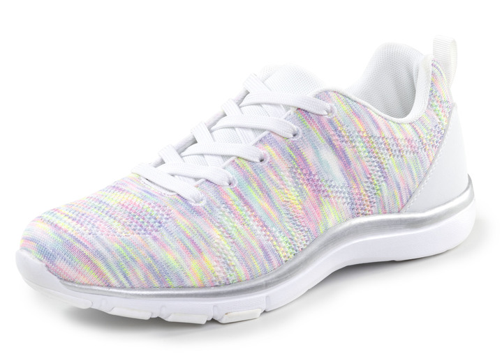 Slipper & Schnürschuhe - ELENA EDEN, trendige Damen-Sneaker, mit herausnehmbarem Fußbett, in Größe 036 bis 042, in Farbe WEISS-BUNT Ansicht 1