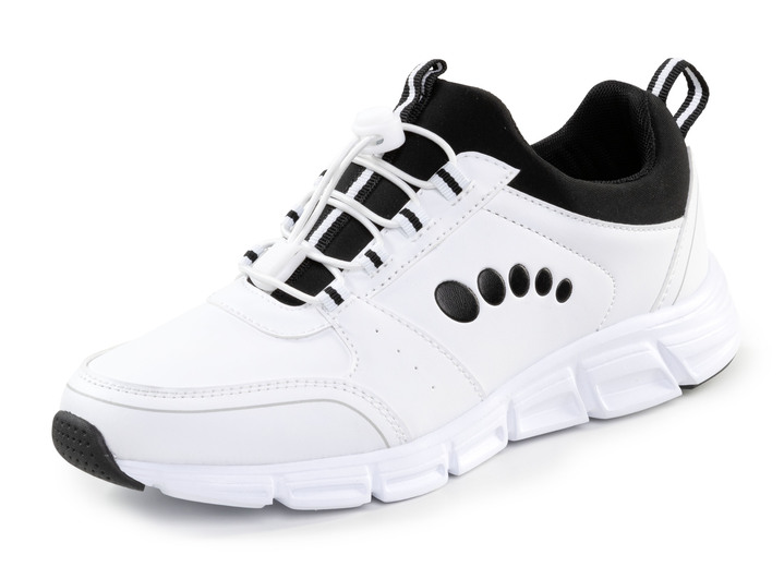 Slipper & Schnürschuhe - ELENA EDEN, stylische Damen-Sneaker, mit herausnehmbarem Fußbett, in Größe 036 bis 042, in Farbe WEISS-SCHWARZ Ansicht 1